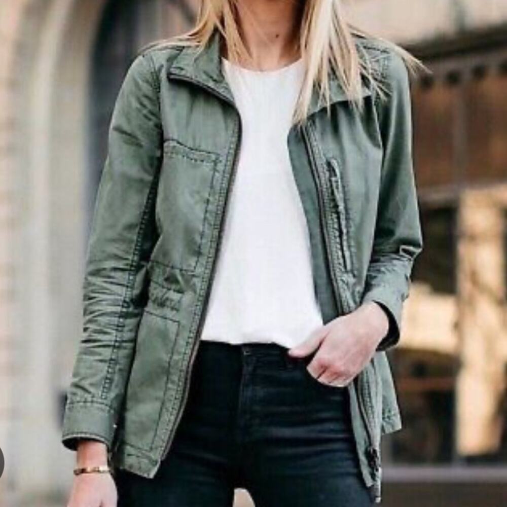 Madewell Olive Green Women's Utility Jacket Army Jacket Lightweight Casual